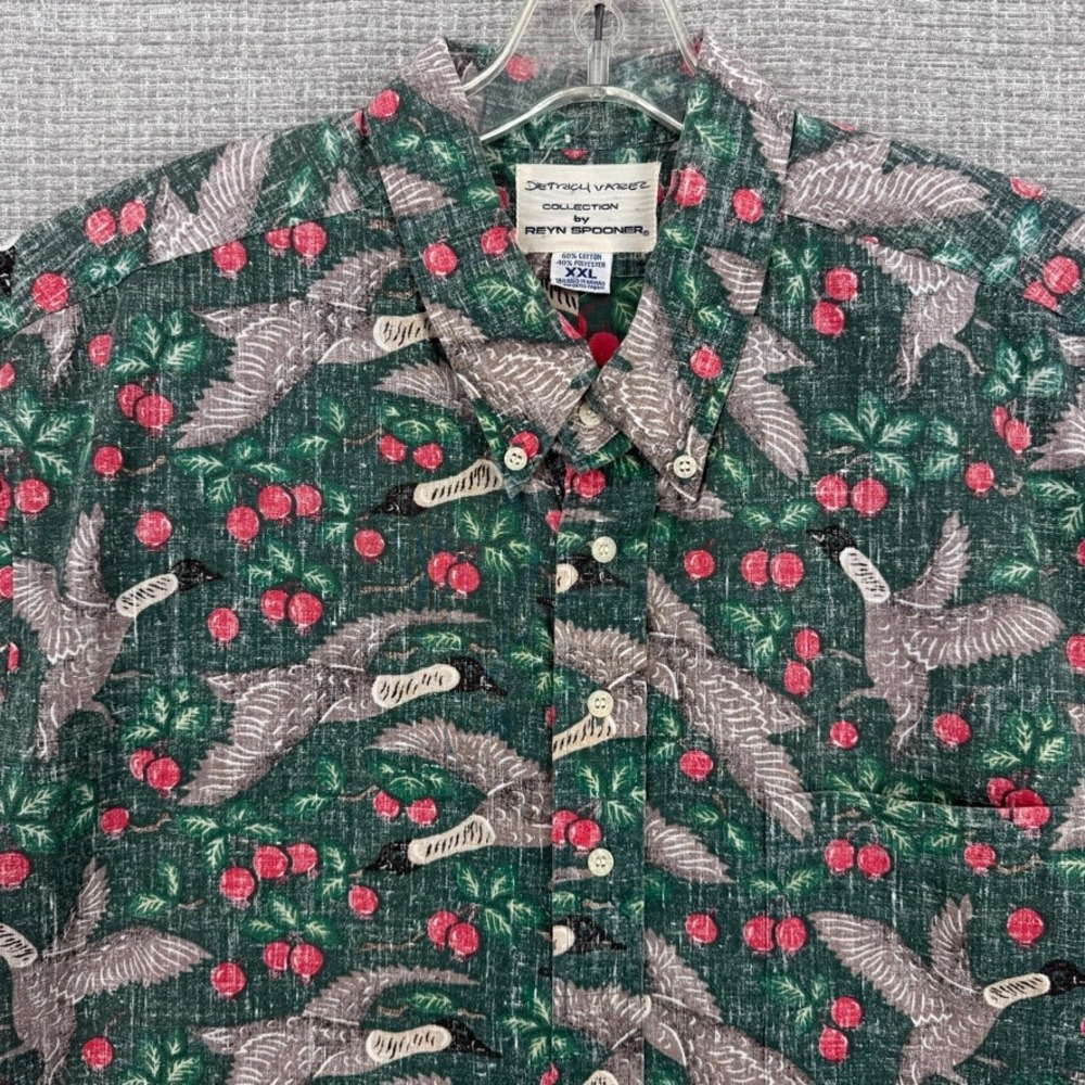 Vtg 90's Reyn Spooner Christmas Varez Sz 2XL Popover Goose Hawaiiann Shirt Kloth